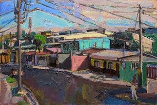 Philip Hale; Bajo Piuses Buildings 1, 2011, Original Painting Oil, 14 x 21 inches. Artwork description: 241          contemporary painting/ post- abstract figuration/ representational/ art / landscape        ...
