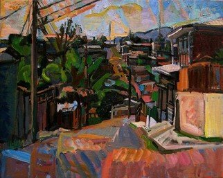 Philip Hale; Las Gradas From Intersection 1, 2010, Original Painting Oil, 30 x 24 inches. Artwork description: 241 contemporary landscape, figurative, 21st century art   ...
