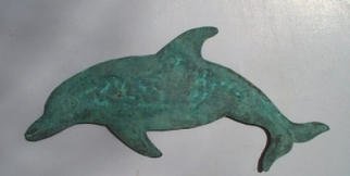 Phil Parkes; Dolphin , 2002, Original Metalsmith, 32 x 14 inches. Artwork description: 241 Dolphin, hand hammered and cut from copper using chasing and repousse techniques. Wall decor....