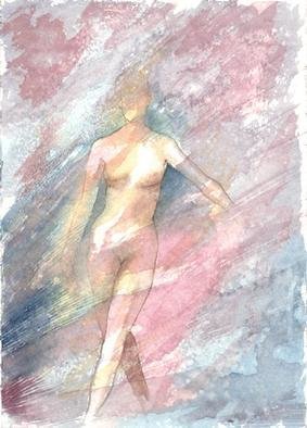 Philip Hallawell, 'Nude II', 1997, original Watercolor, 18 x 26  cm. Artwork description: 1758 Watercolour on Schoeller' s watercolor paper...