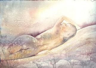 Philip Hallawell, 'Reclining Nude', 1997, original Watercolor, 35 x 25  cm. Artwork description: 1758 Watercolour on Arches Torchon paper. ...