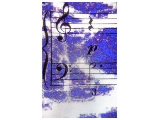 Marilyn Nosewicz; Music Blue Notes Color Ph..., 2010, Original Photography Color, 8 x 10 inches. Artwork description: 241   Musical Notes. Photograph printed on musical paper, then printed on photographic paper, and rephotograhed.  ...