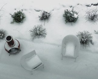 C. A. Hoffman, 'White Winter Seats', 2010, original Photography Color, 10 x 8  inches. Artwork description: 4683   This is an original photo that has been digitally- painted to create an original work of art.                                                                                                             ...