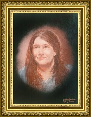 Michael Pickett; My Sister, 2022, Original Painting Acrylic, 11 x 24 inches. Artwork description: 241 A portrait of my Sister painted in the style of  18th Century Neo- Cameo  ...