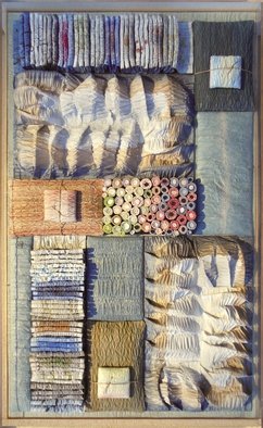 Pierrette Vergne; Deconstruction Japonaise, 2013, Original Paper, 60 x 100 cm. Artwork description: 241  Bespoke acrylic frame, hand- dyed durable papers in relief form             ...