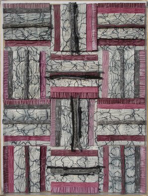 Pierrette Vergne; Sarments, 2010, Original Paper, 60 x 80 cm. Artwork description: 241  Wine theme, representing vine cuttings after the harvest  ...