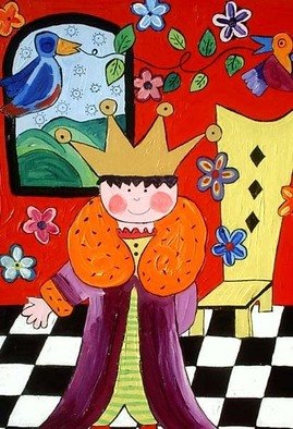Paula Iturriaga; El Rey, 2007, Original Illustration, 1 x 1 inches. Artwork description: 241  colors, chile, childrens, kids, books, libros, colores, figuras, rey, king ...