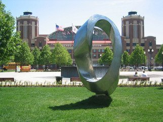Plamen Yordanov; Double Mobius Strip, 2013, Original Sculpture Steel, 5 x 14 feet. Artwork description: 241 Double Mobius Strip stainless steel