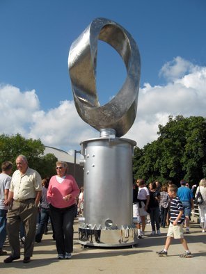 Plamen Yordanov; INFINITY, 2009, Original Sculpture Bronze, 6 x 22 feet. Artwork description: 241    INFINITY ( Double Mobius Strip) - welded stainless steel, acrylic mirrors, lenses  