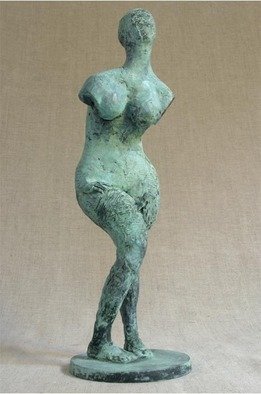Penko Platikanov; Standing Woman, 2005, Original Sculpture Bronze, 14 x 5 inches. 