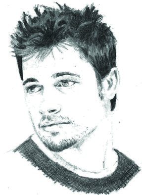 Paul Jones; Brad Pitt, 2014, Original Drawing Pencil, 20 x 30 cm. 