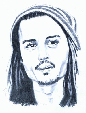 Paul Jones; Johnny Depp, 2014, Original Drawing Pencil, 20 x 30 cm. 