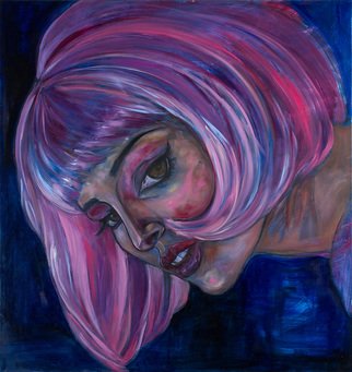 Polina Kolesnik; Thirst, 2018, Original Painting Oil, 43.3 x 43.3 inches. Artwork description: 241 One film starring one popular actress inspired me to create this work. And you can guess what kind of actress it is. ...