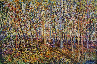 Richard Knox; Forests Edge, 2009, Original Printmaking Giclee, 30 x 20 inches. Artwork description: 241  Autumn in an imagined forest, with the trees choosing their own colors to create their own perfect composition. This is a giclee from my signature original 24x36 $5000 acrylic painting. I actually painted over the entire giclee to assure color accuracy, so it' s far beyond a ...