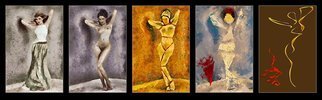 Pavel Potocek; Variations, 2016, Original Digital Art, 102.5 x 32 cm. Artwork description: 241  Variations on abstract dancer ...