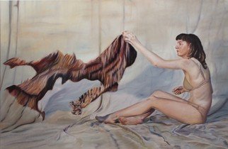 Paul Kenens; 59 Bjork Undressed, 2019, Original Painting Oil, 150 x 100 cm. Artwork description: 241 Bjork undresses for photoshoot...