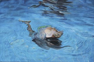 Paul Kenens; Splash Nr 4, 2019, Original Painting Oil, 150 x 120 cm. Artwork description: 241 Children into the water. Oil on wood...