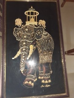Praneeth Jayarathna; Kandyan Elephant, 2013, Original Crafts, 15 x 30 inches. Artwork description: 241 The Kandy Esala Perahera  the Sri Dalada Perahara procession of Kandy  also known as The Festival of the Tooth is a festival held in July and August in Kandy, Sri Lanka. The elephants who are usually adorned with lavish garments. The relic casket, which is a replica ...
