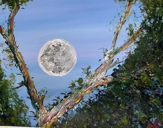 Mary Schwartz; Daymoon, 2021, Original Painting Acrylic, 11 x 14 inches. Artwork description: 241 The day moon is mystical, mysterious, and healing. ...