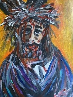 Mary Schwartz; Easter Eyes, 2021, Original Painting Acrylic, 11 x 14 inches. Artwork description: 241 The Way of the Cross...