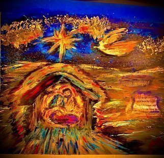 Mary Schwartz; Humble Birth, 2021, Original Painting Acrylic, 11 x 14 inches. Artwork description: 241 Nativity...