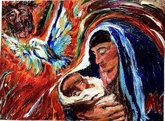 Mary Schwartz; Trinity Of Love, 2021, Original Painting Acrylic, 14 x 11 inches. Artwork description: 241 God the Father, God the Son, God the Holy Spirit, Trinity entering into humanity to give birth to hope, through the cross of Jesus Christ. ...
