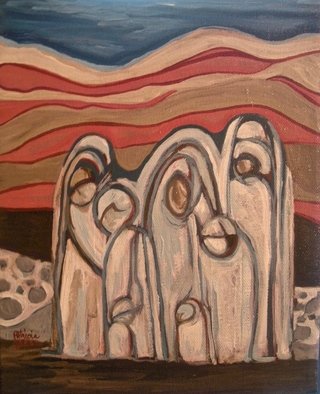 Patricia Ross; Gathering 2, 2010, Original Painting Acrylic, 8 x 10 inches. 