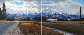 Nathanael Provis; Southerly Change Towards ..., 2003, Original Painting Oil, 60 x 24 inches. Artwork description: 241  A view looking west towards the Torlesse Range, Canterbury New Zealand, painted in oils on canvas by luminist landscape artist Nathanael Provis ...