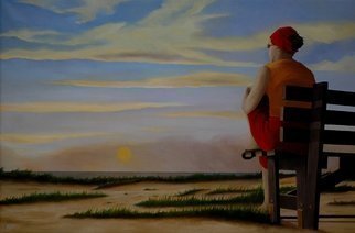 Peter Seminck, 'Misty Sunrise', 2015, original Painting Oil, 35 x 24  x 1 inches. Artwork description: 2103 peoplegirlwomanrealismsunrise ...