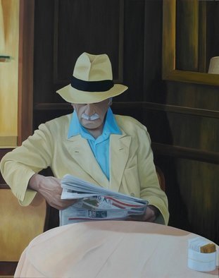 Peter Seminck, 'Morning Paper', 2013, original Painting Oil, 32 x 39  x 1 inches. 