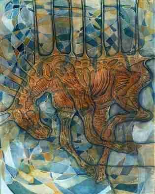 Lubomir Korenko; Animal Liberation,Batchery, 2009, Original Painting Acrylic, 61 x 76 cm. Artwork description: 241  animal liberation, abstract ...
