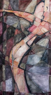 Lubomir Korenko; Night Act, 2015, Original Mixed Media, 60 x 110 cm. Artwork description: 241 mixed media on canvas techniques. the painting continue on the side of the painting. ...