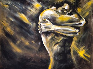 David Smith; Man Power And Passion, 2013, Original Painting Acrylic, 100 x 76 cm. Artwork description: 241  Man powerful strength hope reflection        ...