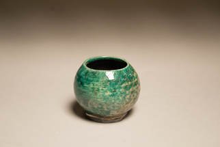 Rachel Oswalt; Raku Fired Cup, 2018, Original Ceramics Wheel, 3 x 3 inches. 