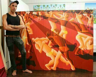 Raphael Perez; Gay Painter Queer Artist ..., 2002, Original Painting Acrylic, 200 x 150 cm. Artwork description: 241 Article about Raphael Perez homosexual gay art paintingsPride and Prejudice on Raphael Perezs ArtworkRaphael Perez, born in 1965, studied art at the College of Visual Arts in Beer Sheva, and from 1995 has been living and working in his studio in Tel Aviv.  Today Perez ...