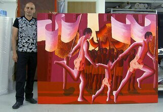 Raphael Perez, 'Israeliano Pittore Artista Art', 2000, original Painting Acrylic, 200 x 150  x 3 cm. Artwork description: 3138 Raphael Perez, A(c)galement connu sous le nom de Rafi Peretz, est un artiste israA(c)lien rA(c)putA(c) pour ses peintures au style naA-f et son exploration de l identitA(c) personnelle et sexuelle A  travers l art.  NA(c) en 1965 A  JA(c)rusalem, Perez a A(c)tA(c) exposA(c) dA