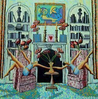 Raphael Perez  Israeli Painter , 'Lovers Painting Couple Lo...', 2016, original Painting Acrylic, 120 x 120  x 3 cm. Artwork description: 3138  lovers painting, couple love, love paintings,  happy paintings,  colorful artworks.         ...