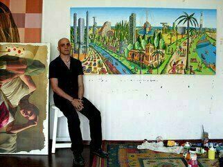 Raphael Perez  Israeli Painter , 'Naif Artist Folk Painters...', 2016, original Painting Acrylic, 120 x 120  x 3 cm. Artwork description: 3138  naive artists, naive artist, naive painting, naive art, naive paintings, folk artist, folk artists, folk art,          ...