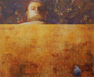 Ram Thorat; Enlighten Soul, 2011, Original Painting Acrylic, 48 x 58 inches. Artwork description: 241                Indian contemporary art, spiritual art, Enlighten Buddhapainting on Buddhism                ...