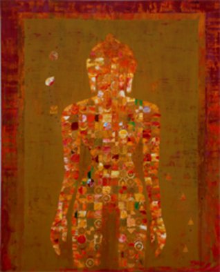 Ram Thorat; Know Truth Within, 2011, Original Painting Acrylic, 48 x 58 inches. Artwork description: 241              Indian contemporary art, spiritual art, Buddha Paintings, painting on Buddha life,              ...