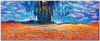 Freydoon Rassouli; Islan Of Life, 2014, Original Painting Oil, 52 x 22 inches. Artwork description: 241 A surrealism, symbolism, fantasy figurative painting by Freydoon Rassouli...