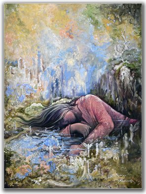 Freydoon Rassouli; Stream Of Dream, 2018, Original Painting Oil, 24 x 32 inches. Artwork description: 241 A figurative inspirational and fantasy landscape painting by Rassouli...