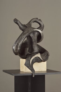 Raul Bratu Georgescu; Node, 2016, Original Sculpture Steel, 16 x 25 inches. Artwork description: 241 The work, because of its compositional complexity, posed a challenge in fitting each piece with the another. It can be thought as a tridimensional puzzle knot, composed of 64 pieces of metal sheets, each hammered, welded and grinded to create a whole that fakes immense density,  such ...