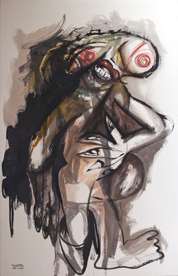 Raul Canestro Caballero; MATERNITY, 2015, Original Painting Ink, 64.8 x 101.6 cm. Artwork description: 241 Painting Ink and Watercolor on paper Arches 356 g/ m2                                                                                                              ...