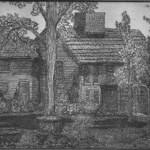 Robin Richard Emrich; Felton House, 2003, Original Printmaking Etching, 6 x 5 inches. Artwork description: 241 Nathaniel Felton, Juniors house, second oldest home in Peabody.  Etching....