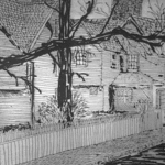 Robin Richard Emrich; House Of Seven Gables, 2000, Original Printmaking Etching, 10 x 8 inches. Artwork description: 241 Another view of the House of Seven Gables.  This includes a part of the 150 year old Chinese Chestnut tree recently deceased. ...