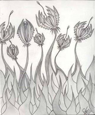 Raymond Shumeliov; Flowers Predators, 2007, Original Drawing Pencil, 21 x 29 cm. 