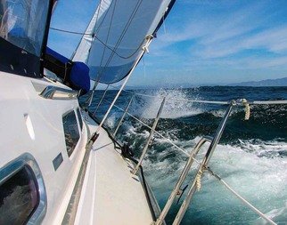 Dick Drechsler; Hard On The Wind, 2018, Original Photography Color, 14 x 13 inches. Artwork description: 241 This picture was taken on a Catalina 470 as she beat into the wind off the west coast of Baja, Mexico. ...