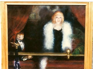 Gerald Wolfert; Showgirl, 2013, Original Painting Oil, 32 x 34 inches. Artwork description: 241   portrait      girl in box seat   ...
