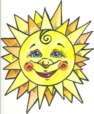 Renata Lombard; Happy Sun, 2011, Original Watercolor,   inches. 